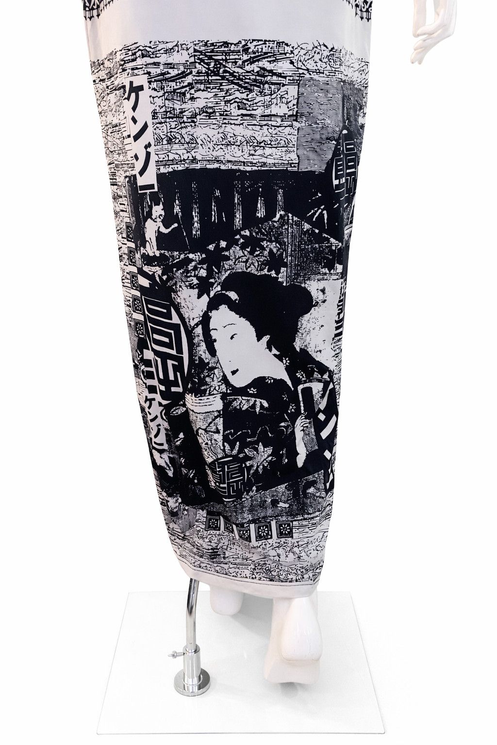 Kenzo Kenzo Graphic Maxi Japanese Japan Geisha Print Long Dress Size L / US 10 / IT 46 - 4 Thumbnail
