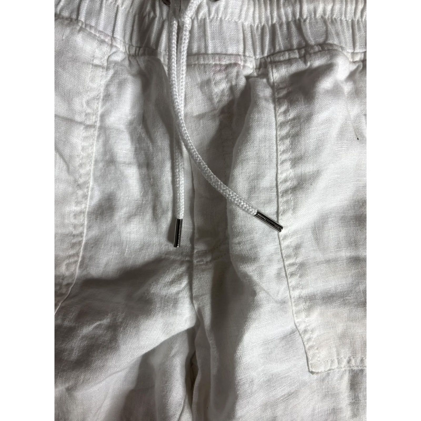 Athleta Athleta Cabo Linen Jogger Pants Womens 6 White Size 28" / US 6 / IT 42 - 2 Thumbnail