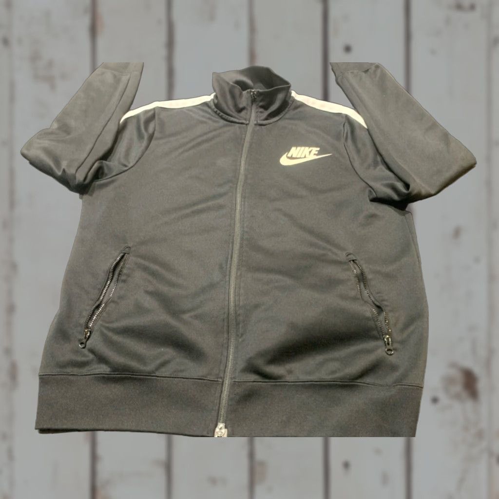 Nike Nike Track Jacket Mens Large Black White Collared Long Sleeve Full Zip Performance Size US L / EU 52-54 / 3 - 1 Thumbnail