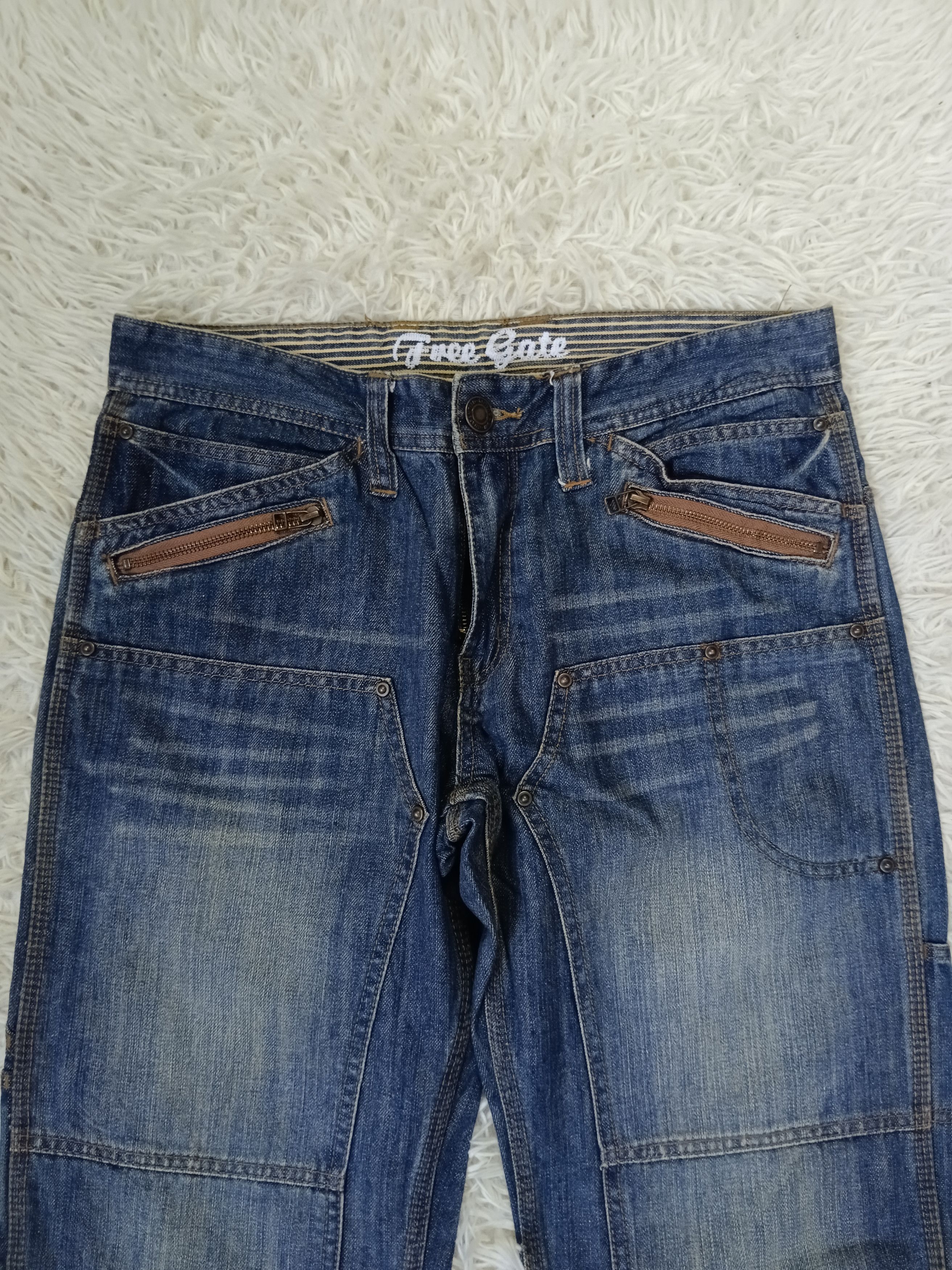Japanese Brand DOUBLE KNEE RUSTY FREE GATE DENIM PANTS Size US 32 / EU 48 - 3 Thumbnail