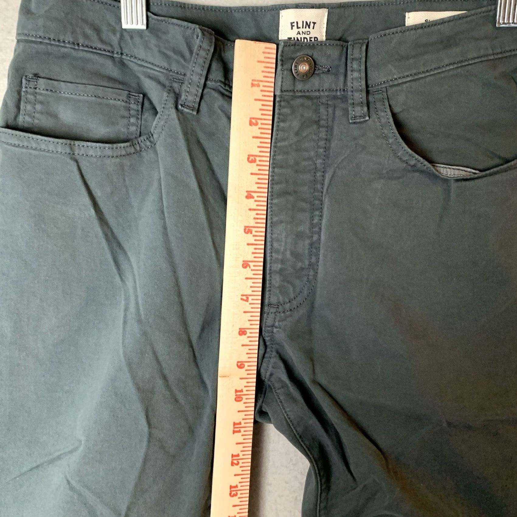 Flint And Tinder Flint And Tinder Jeans Slim Fit 31x30 31x29 Dark Gray Denim Cotton Blend 5-Pocket Button Zip Mens Regular Size Jeans Size US 31 - 7 Thumbnail