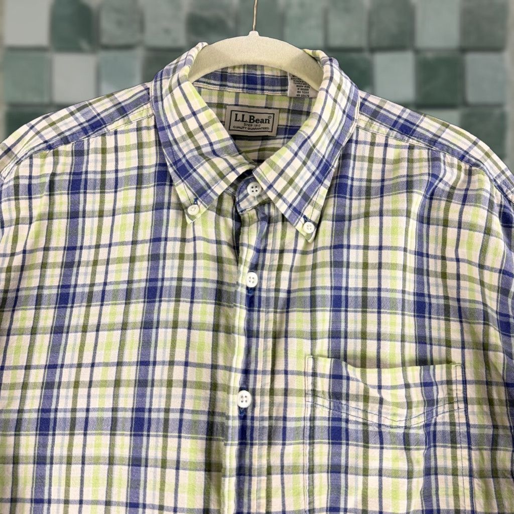 Vintage VINTAGE L.L. Bean Button-Down Shirt Mens Large Yellow Plaid Long Sleeve Cotton Shirt Mens Large Yellow Plaid Button-Up Cotton Size US L / EU 52-54 / 3 - 1 Thumbnail