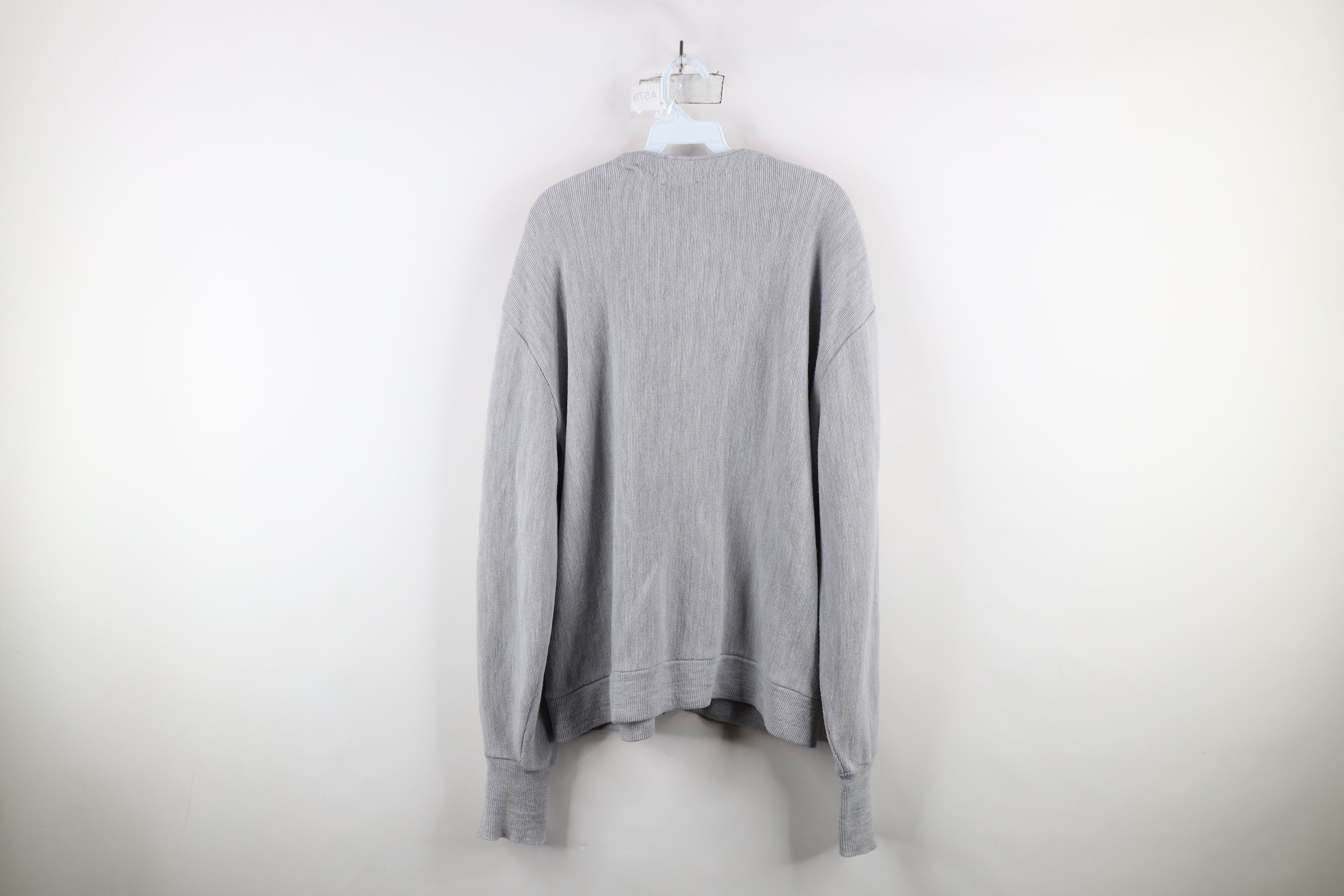 Vintage Vintage 70s Streetwear Blank Knit Cardigan Sweater Gray USA Size US XL / EU 56 / 4 - 9 Thumbnail