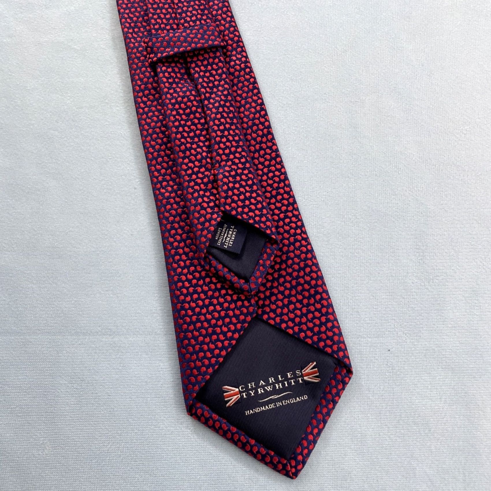 Charles Tyrwhitt VINTAGE? No. Charles Tyrwhitt Silk Tie Red Blue Textured Men Necktie Made England 3.5x60 Size ONE SIZE - 6 Thumbnail