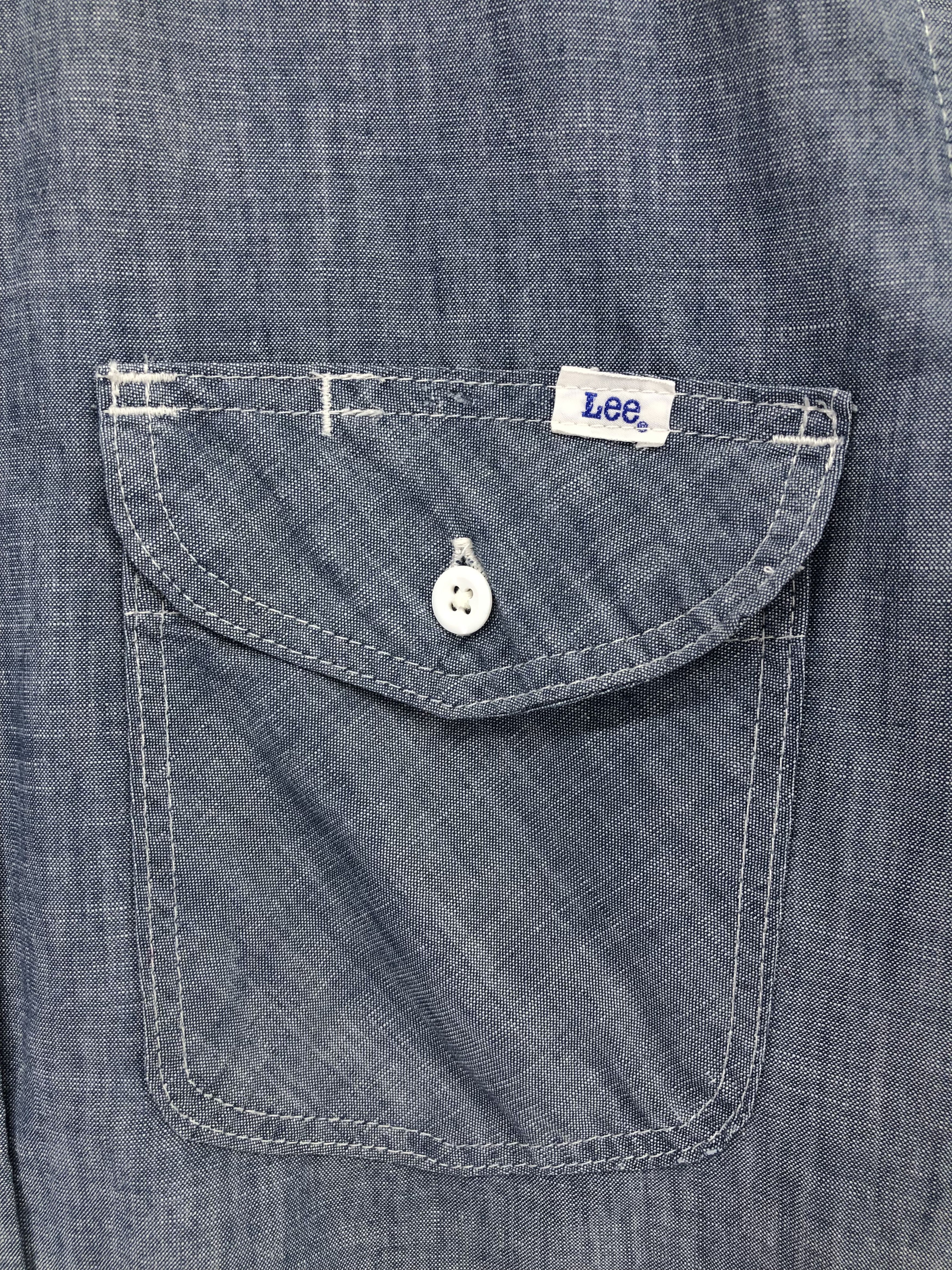 Lee Vintage Lee Distressed Chambray Shirt Size US L / EU 52-54 / 3 - 7 Thumbnail