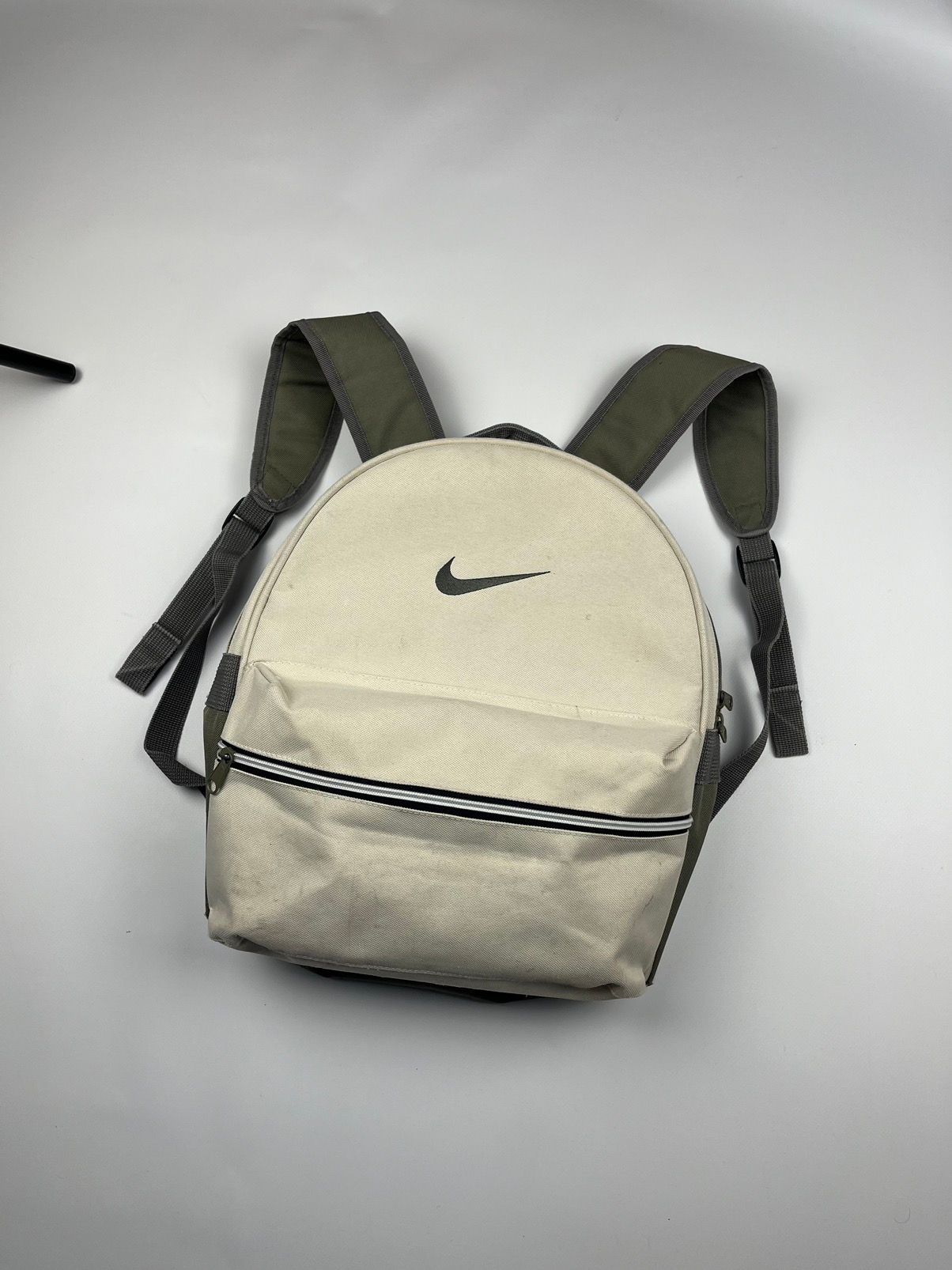 Pre-owned Nike X Vintage Nike Swoosh Backpack 90's Bag Big Logo Y2k In White