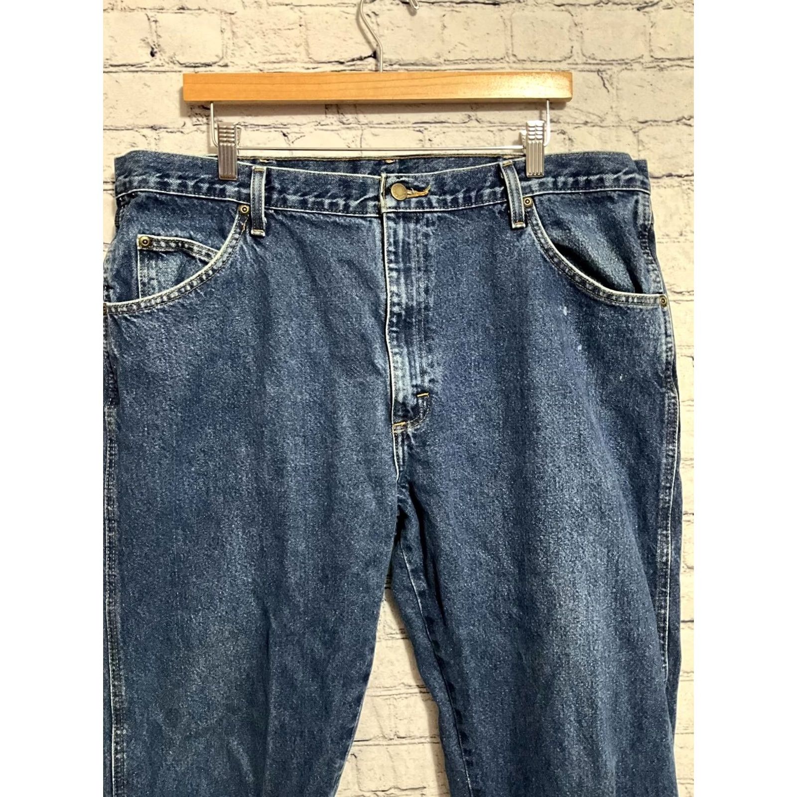 Wrangler Wrangler Jeans Mens Blue Denim 40x32 Regular Big & Tall Button Closure Cotton 5-Pocket Casual Denim Pants Size US 40 / EU 56 - 4 Thumbnail