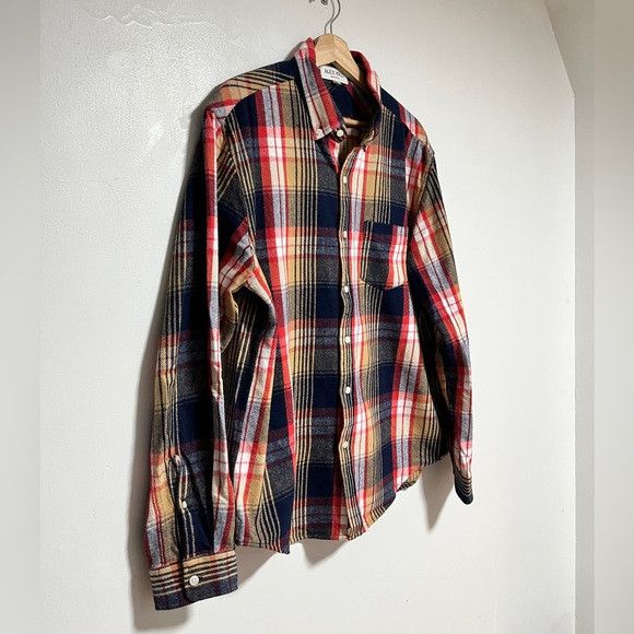 Alex Mill Alex Mill Plaid Flannel Shirt - Red/Navy/Beige - Size L Size US L / EU 52-54 / 3 - 4 Thumbnail