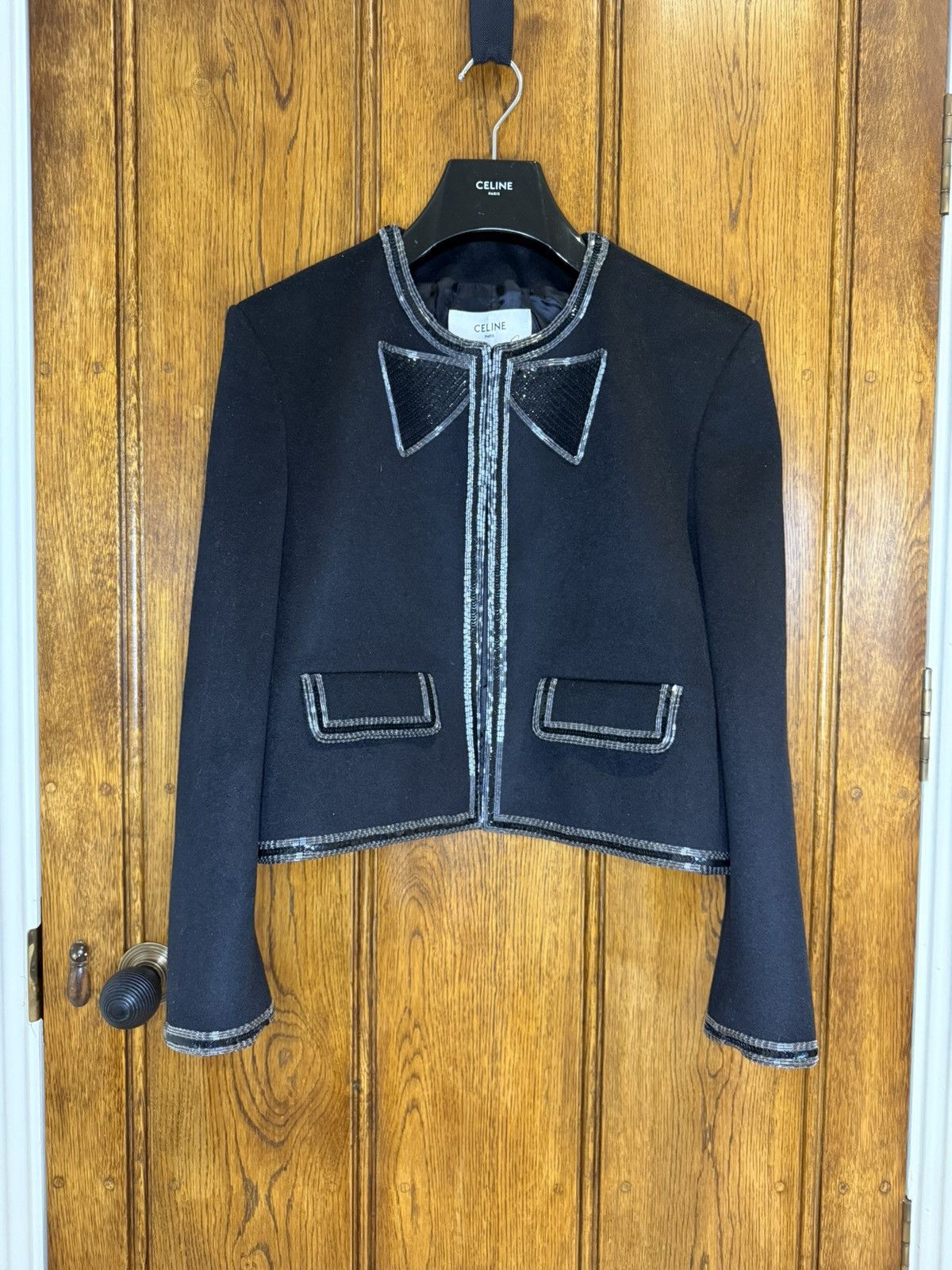 Celine × Hedi Slimane $6.1k 🤑 FW23 Celine Embroidered bow tie cardigan jacket Hedi Size US S / EU 44-46 / 1 - 5 Thumbnail