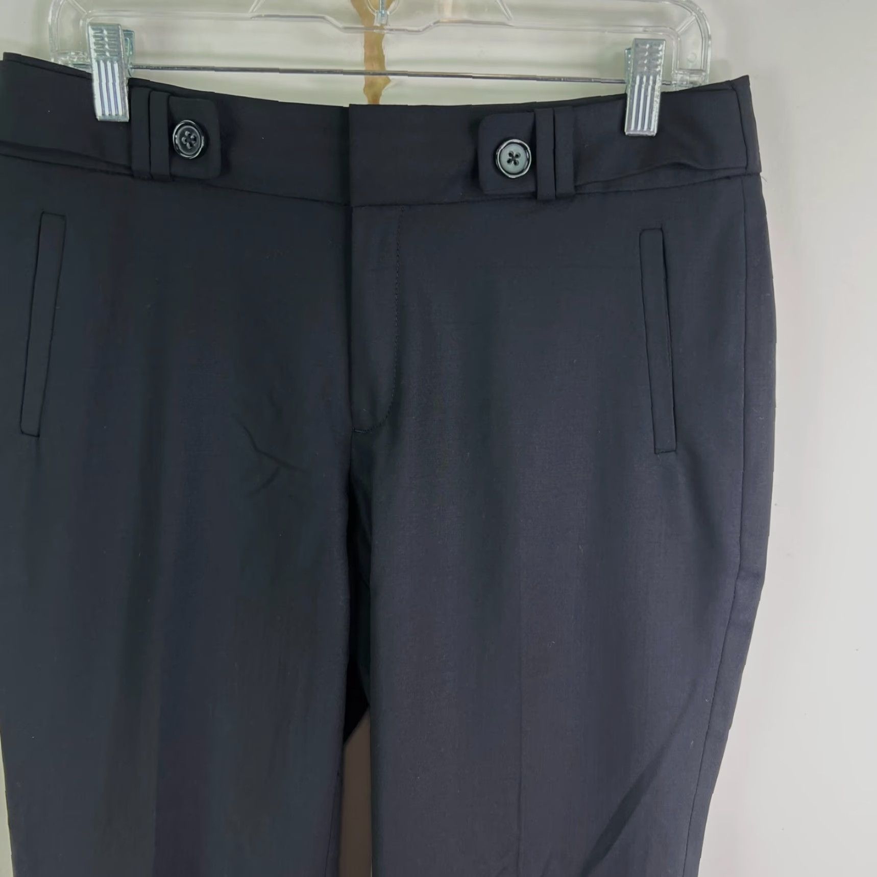 Banana Republic VINTAGE Banana Republic Womens Flared Dress Pants Size 8 Black Wool Lined 32x34 Business Casual Formal Size 30" / US 8 / IT 44 - 2 Thumbnail