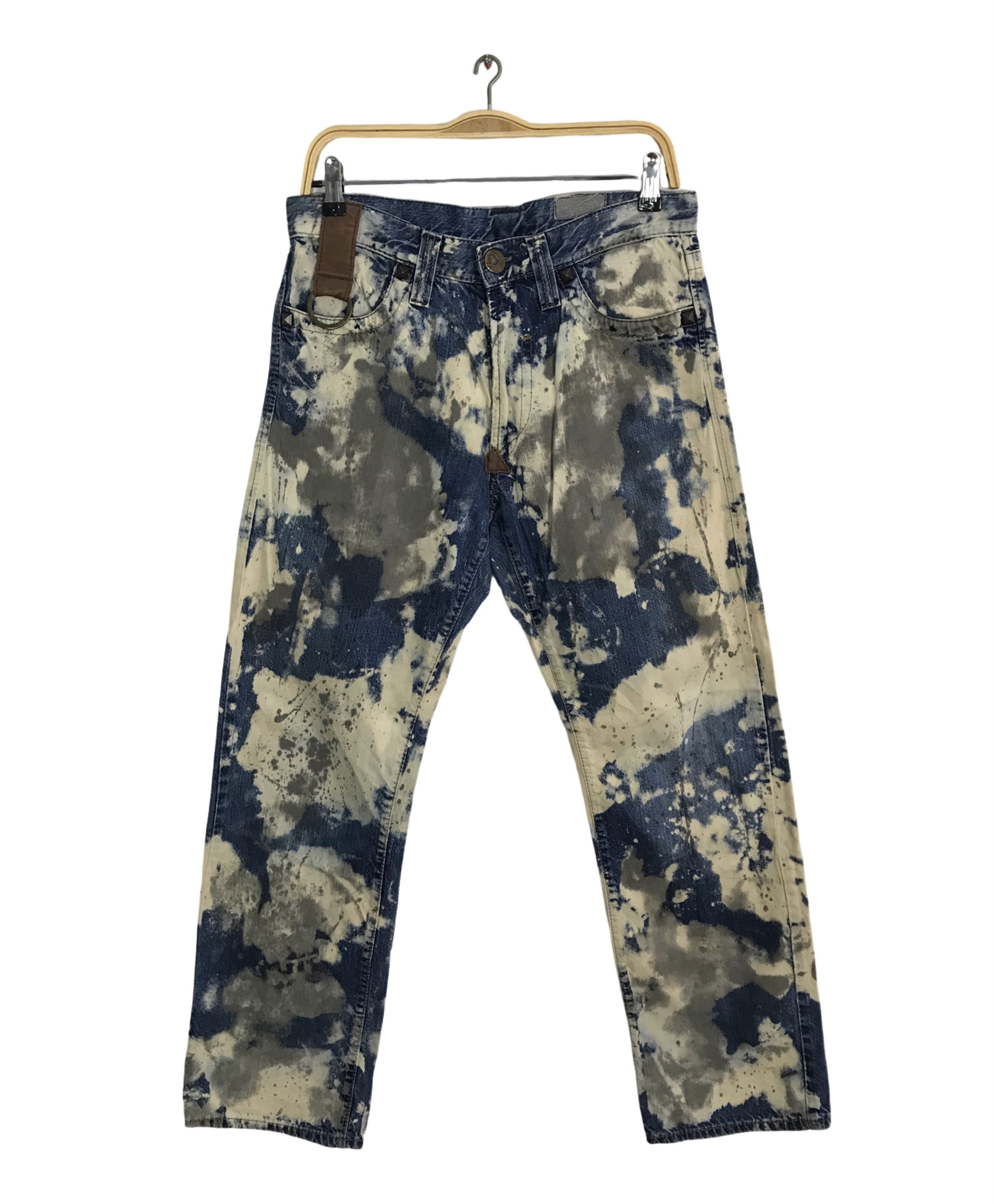 Other Distressed Ayor Bleach Pocessing Denim Jeans Straight Cut Size US 32 / EU 48 - 1 Thumbnail