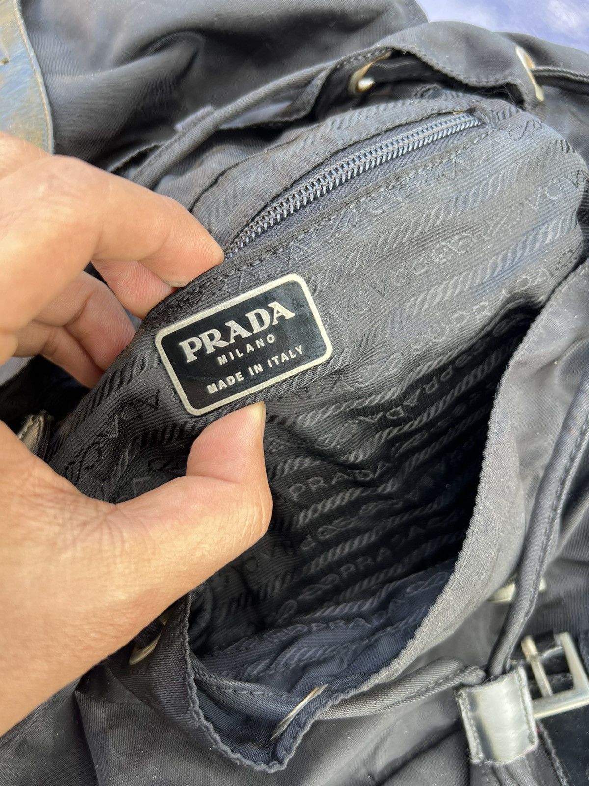 Prada × Vintage Vintage Prada Black Backpack Size ONE SIZE - 5 Thumbnail
