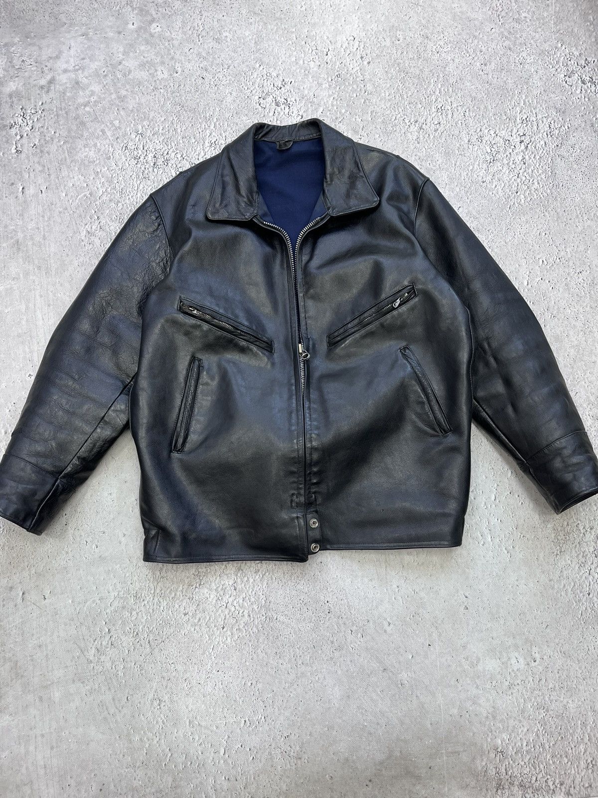 Vintage Vintage Y2K Oversized Biker Racing Track Leather Jacket Size US L / EU 52-54 / 3 - 1 Thumbnail