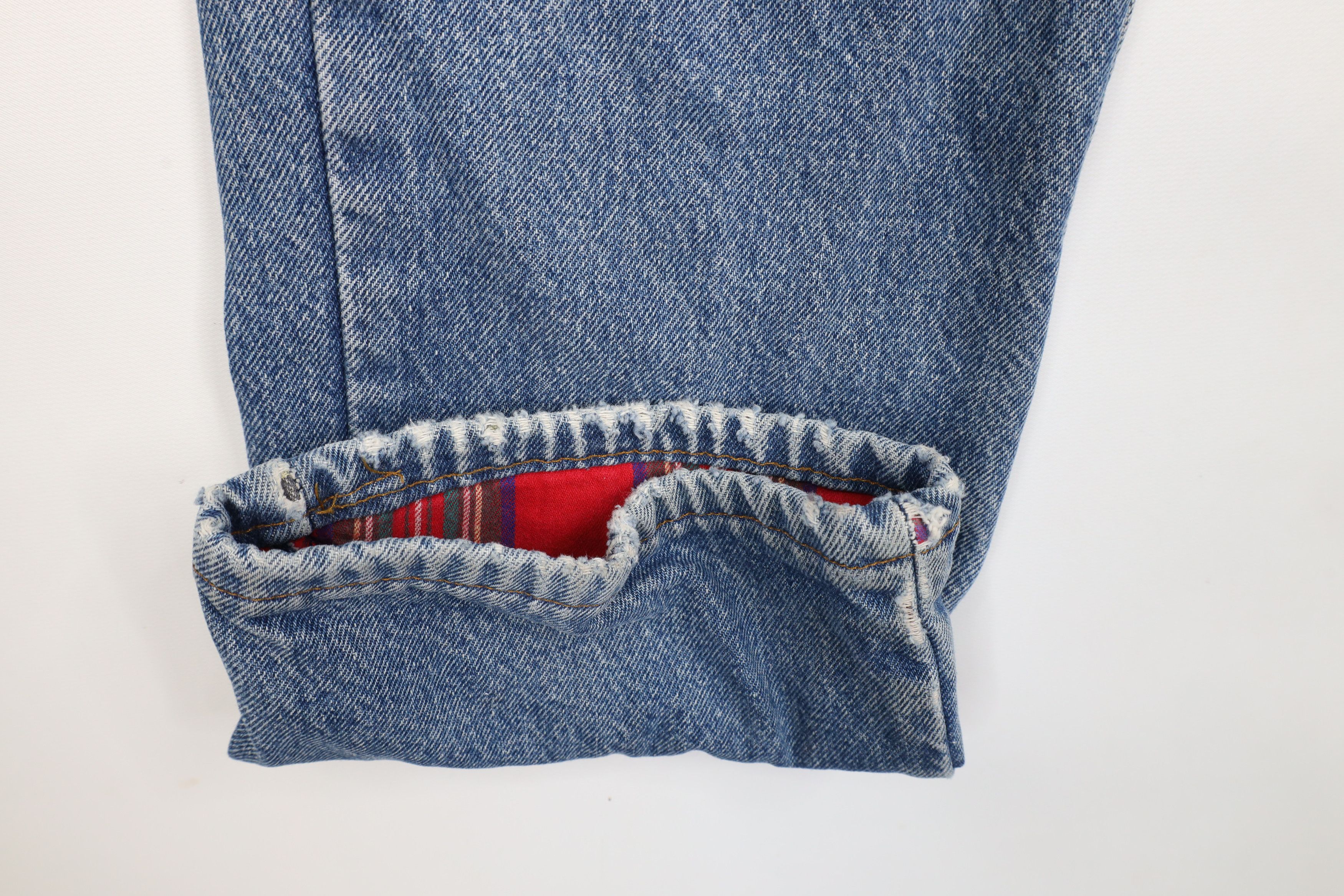 Lands' End × Vintage Vintage 90s Lands End Flannel Lined Denim Jeans Blue USA Size US 34 / EU 50 - 7 Thumbnail