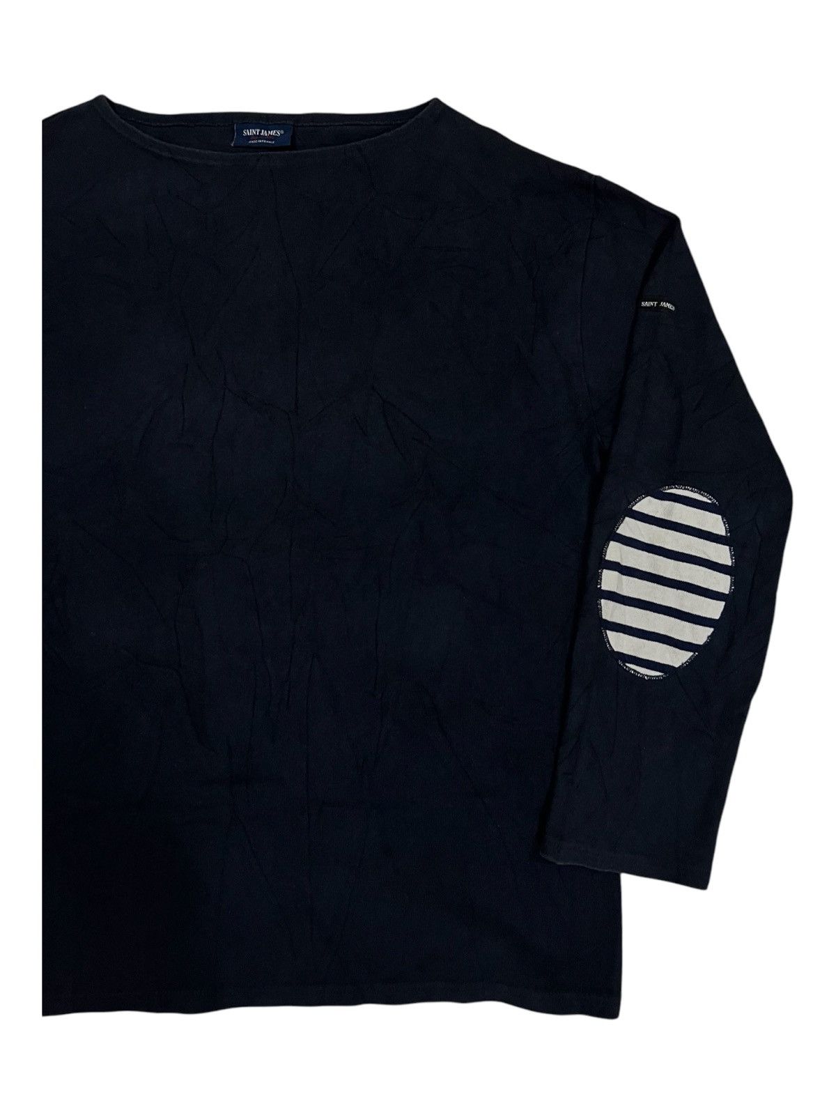 Garment Reproduction of Workers × Indigo × Saint James OG Saint James 🇫🇷 Navy Indigo Elbow Sailor Cotton Merid Tees Size US L / EU 52-54 / 3 - 4 Thumbnail