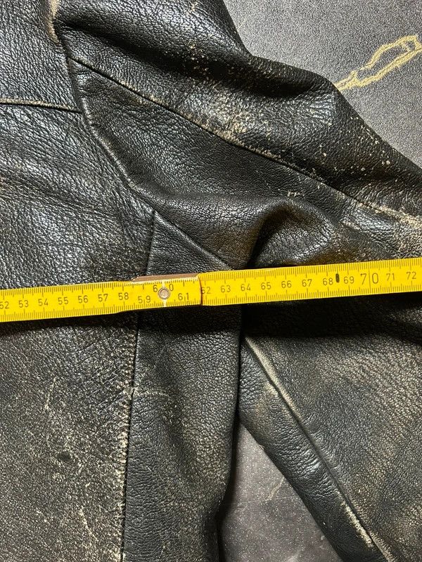 Vintage Distressed Leather Jacket Wool 60s 50s Retro vintage Size US L / EU 52-54 / 3 - 20 Thumbnail