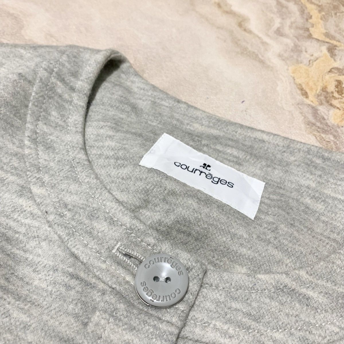 Andre Courreges Vtg 90s Courreges Jacket Grey On Grey Size S / US 4 / IT 40 - 5 Thumbnail