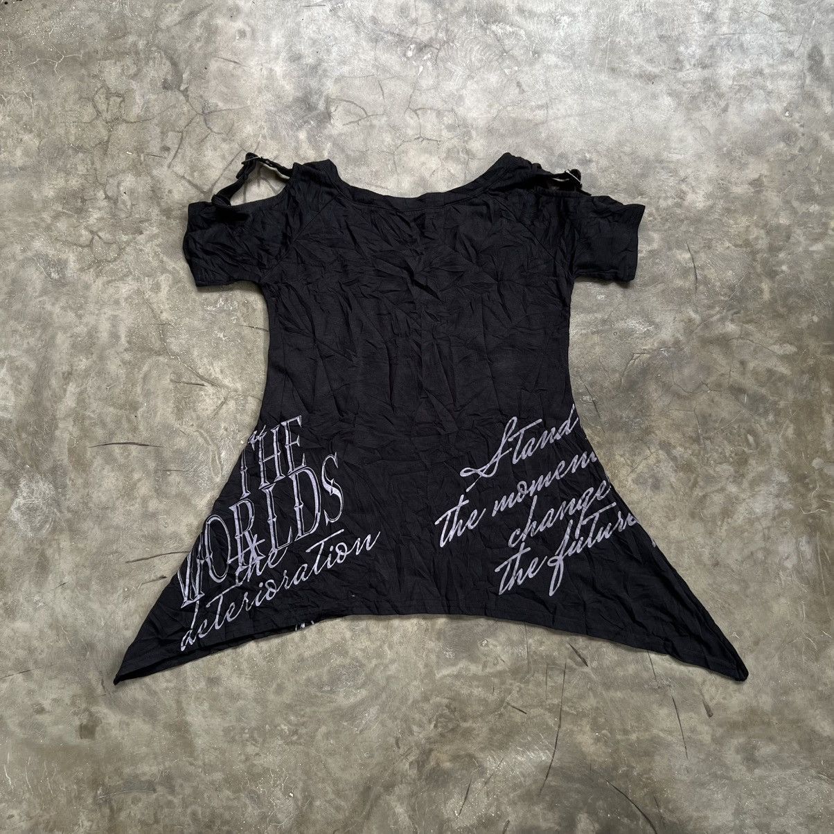 If Six Was Nine 2000s Ghost Of Harlem Damage Vkei Style Poem Skull Shirt Size ONE SIZE - 2 Thumbnail