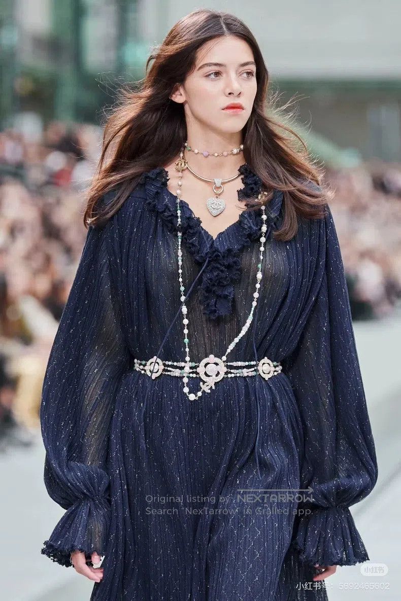 Chanel Chanel Roof Series Dark Blue Thin Glitter Ruffle Long-slee Size XS / US 0-2 / IT 36-38 - 9 Thumbnail