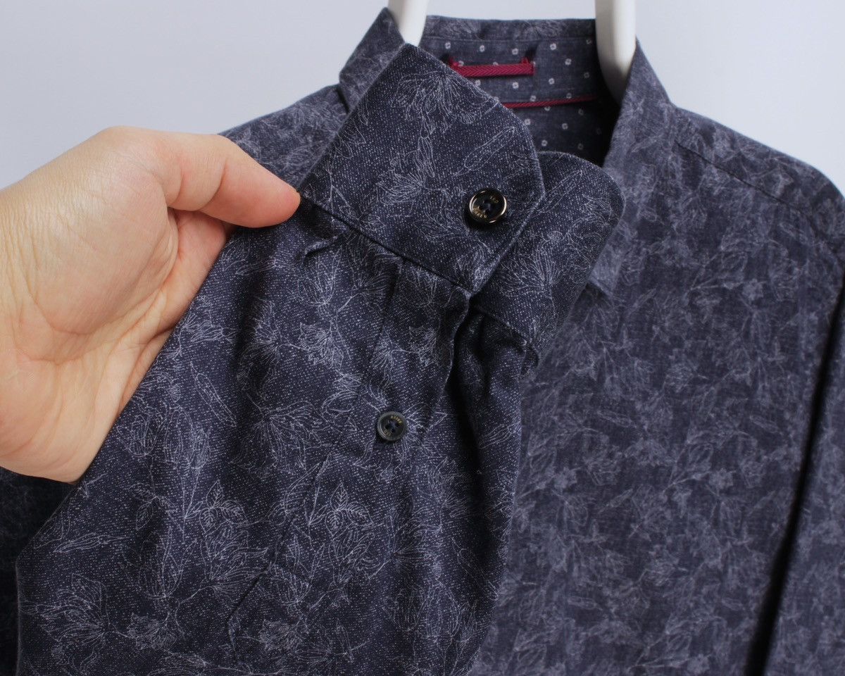 Designer × Ted Baker TED BAKER Marais Floral Geo Printed Long Sleeve Button Shirt Size US M / EU 48-50 / 2 - 5 Thumbnail
