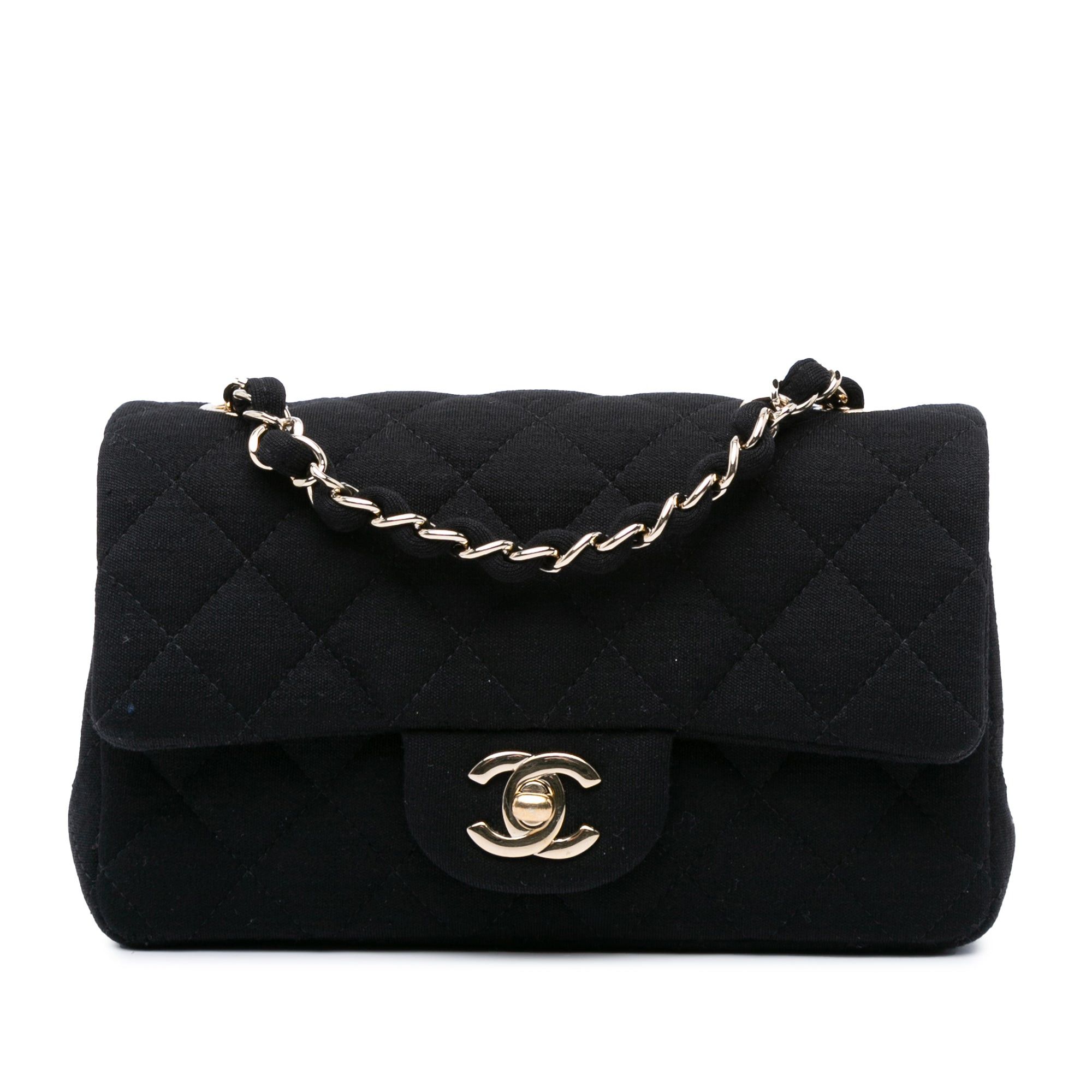 Chanel Chanel Mini Rectangular Classic Jersey Single Flap Black Size ONE SIZE - 1 Thumbnail