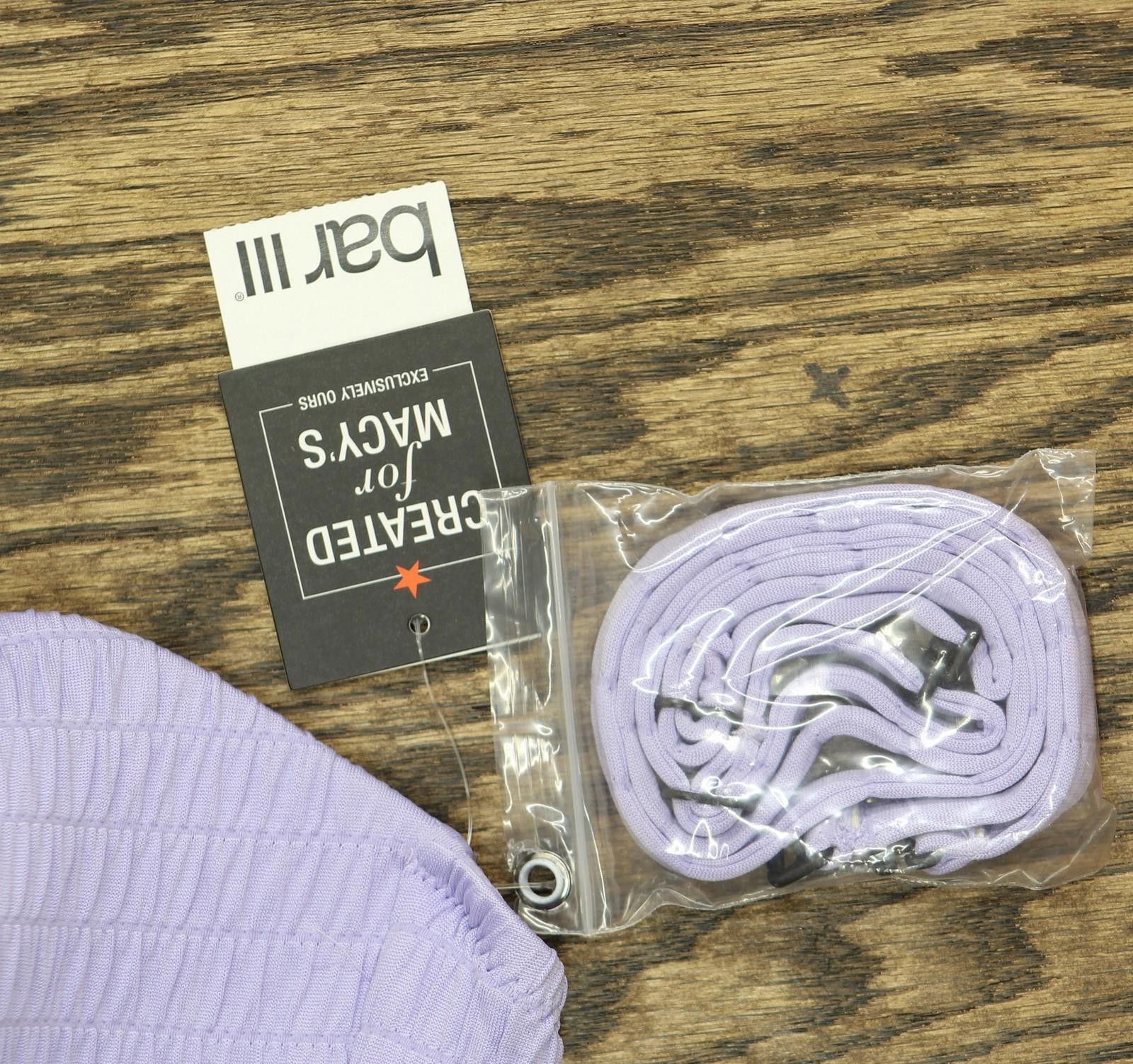 Bar III Nwt Bar Iii Bandeau Bikini Swim Top Lavender Haze Purple L Size ONE SIZE - 4 Thumbnail