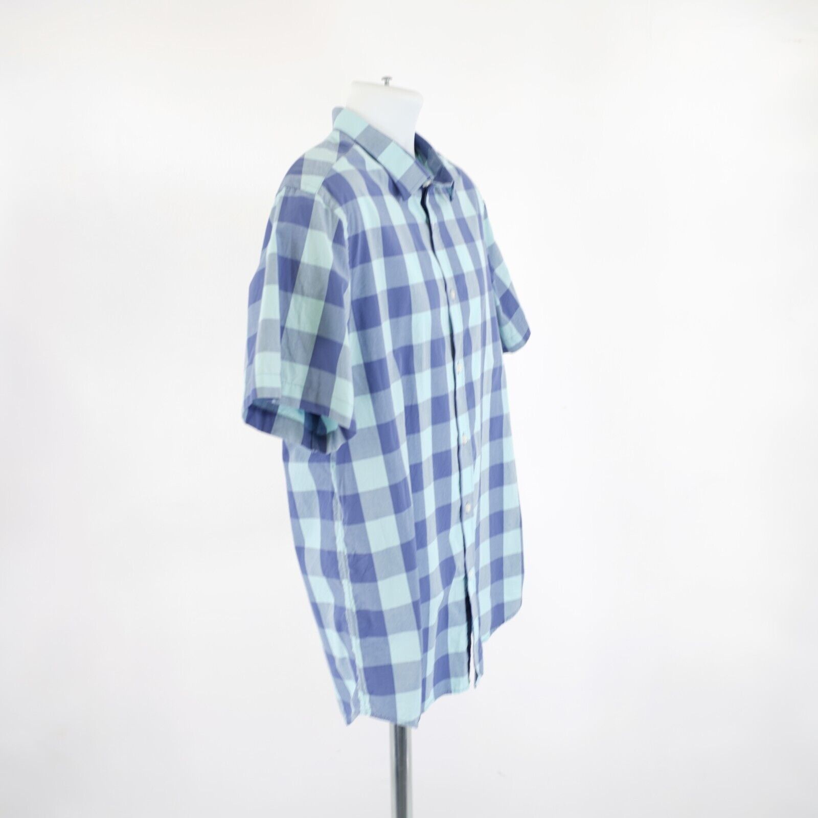 UNTUCKit UNTUCKit Blue Plaid Short Sleeve XL Collared Dress Shirt Size US XL / EU 56 / 4 - 6 Thumbnail