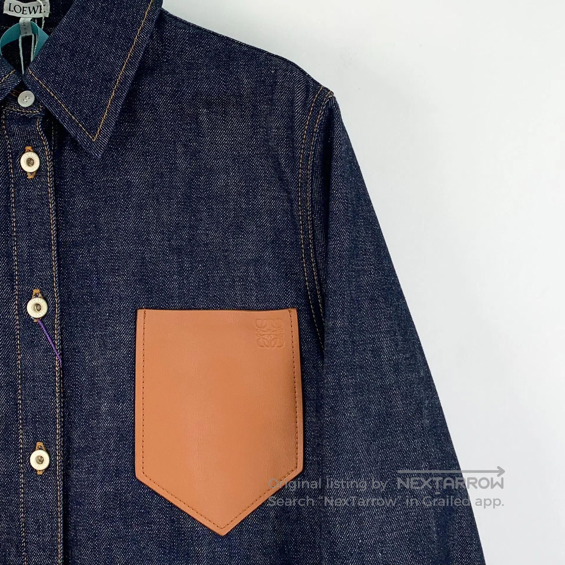 Loewe Loewe Dark Blue Logo Cotton Long Sleeve Shirt. Size US S / EU 44-46 / 1 - 3 Thumbnail
