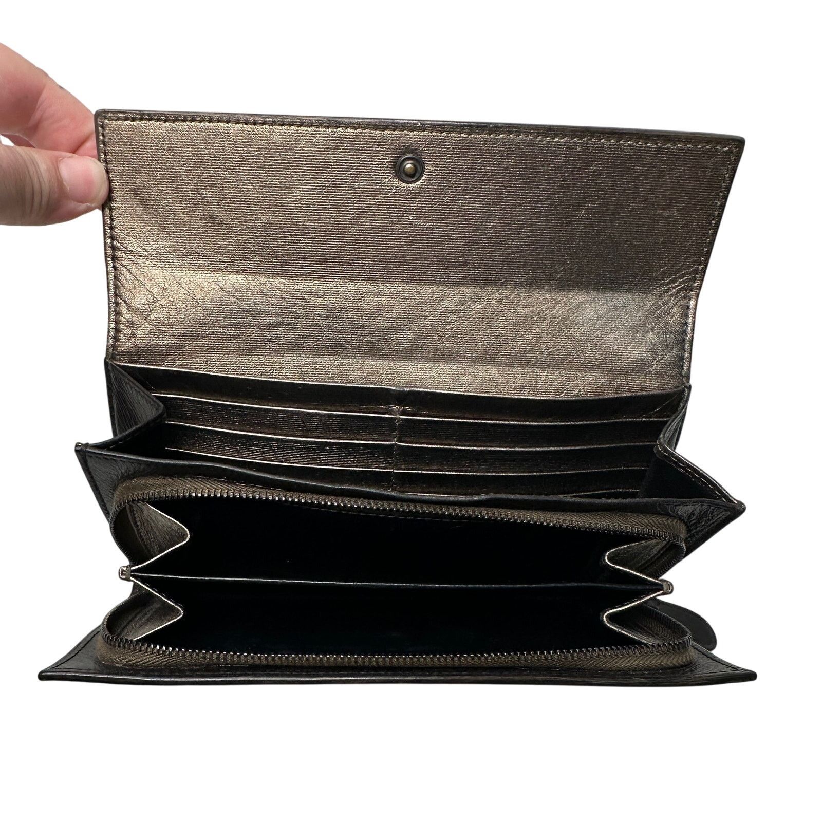 Bottega Veneta Bottega Veneta Intrecciato Woven Black Leather Long Wallet Size ONE SIZE - 4 Thumbnail