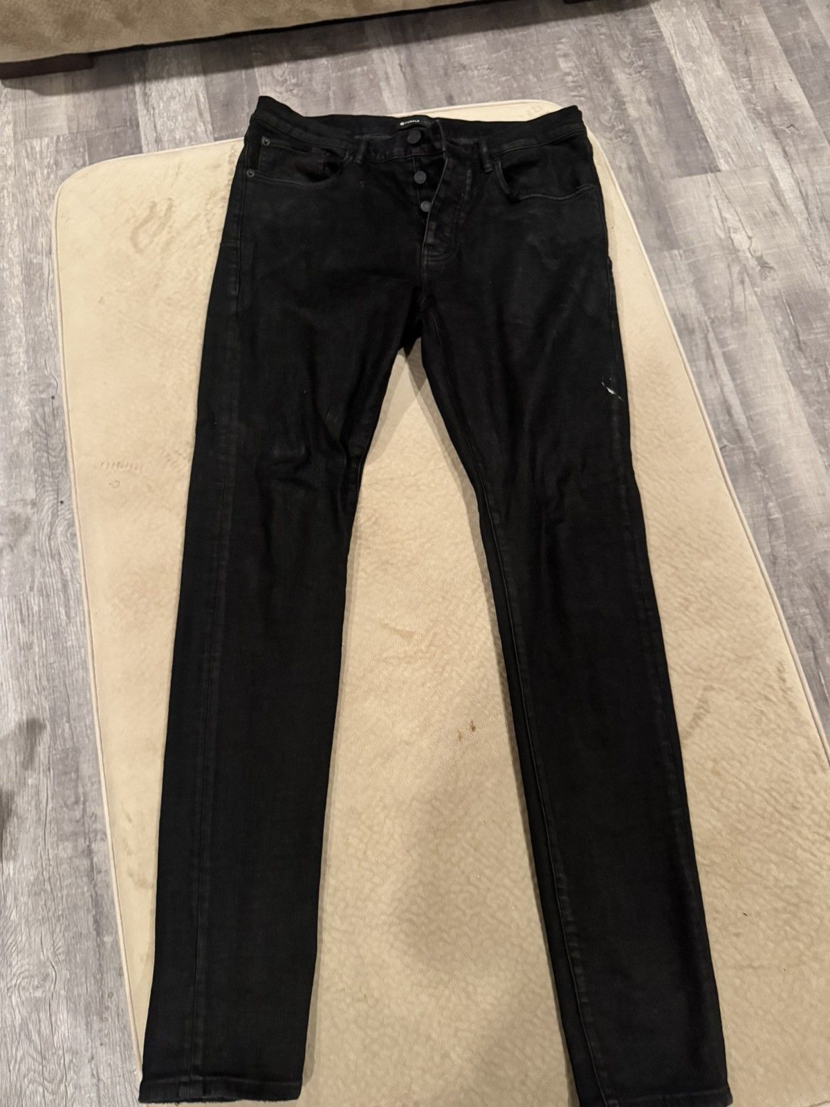 Purple Brand Men’s P001 Black Resin Skinny jeans Size US 32 / EU 48 - 1 Thumbnail