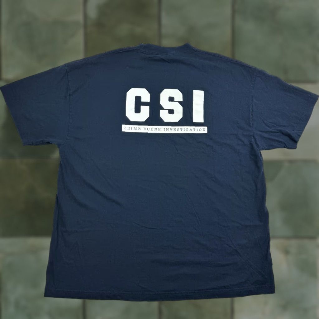 Vintage VINTAGE Alstyle CSI Shirt Adult 2XL Blue Crime Scene Investigator Y2K Grunge Logo T-Shirt Mens Size US XXL / EU 58 / 5 - 1 Thumbnail