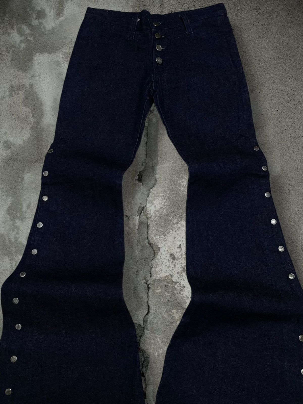 Tornado Mart Vintage Rare 1990s Japan Designer Egoist Big Flared Denim Size US 28 / EU 44 - 4 Thumbnail