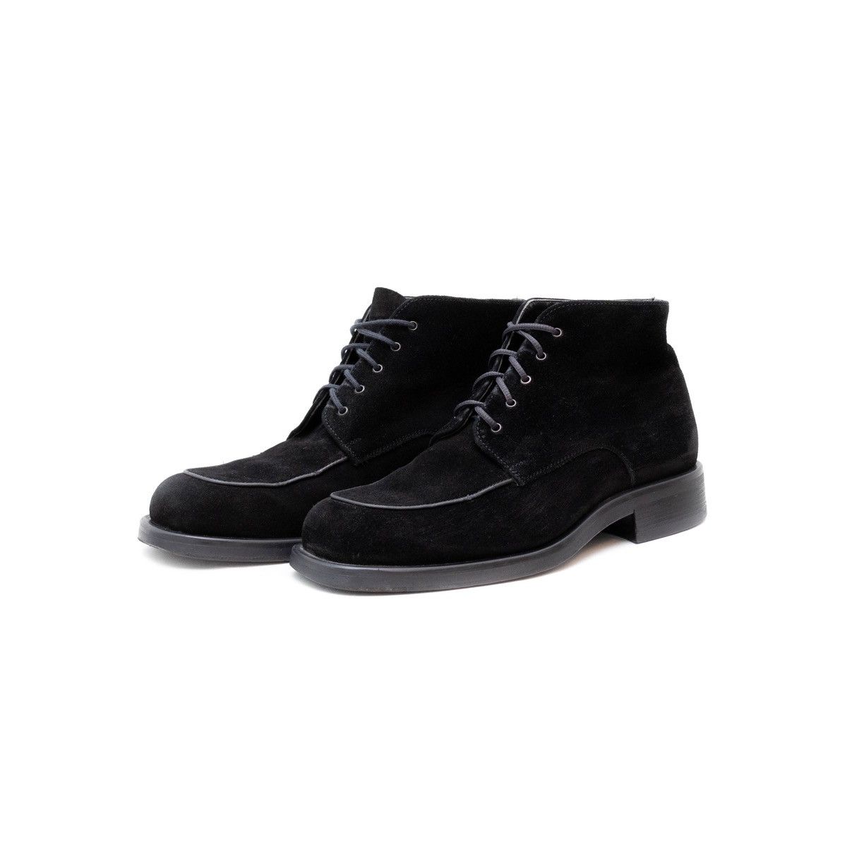 Kenzo × Vintage Kenzo Mens Black Suede Chukka Lace-up Square Toe Men Boots Size US 10 / EU 43 - 1 Thumbnail