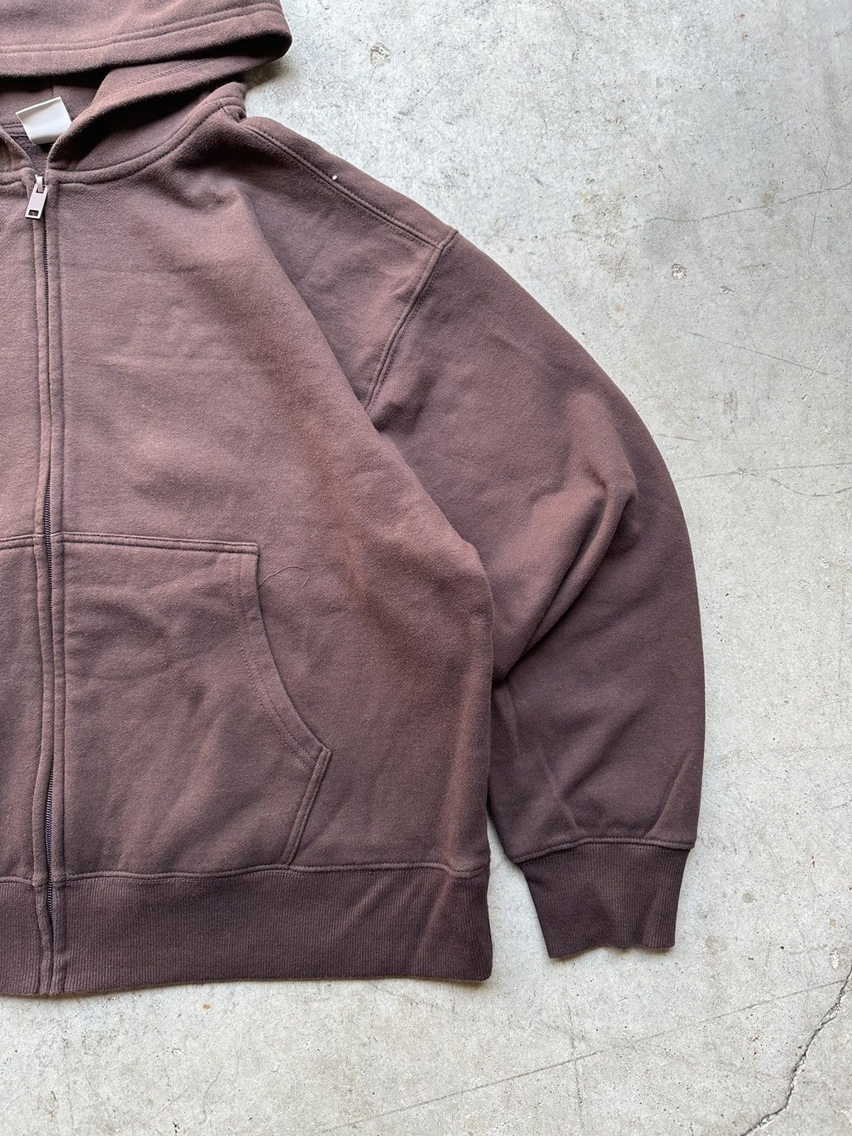TNA Vintage Y2K Brown Blank Zip-up baggy hoodie Size XL / US 12-14 / IT 48-50 - 2 Thumbnail