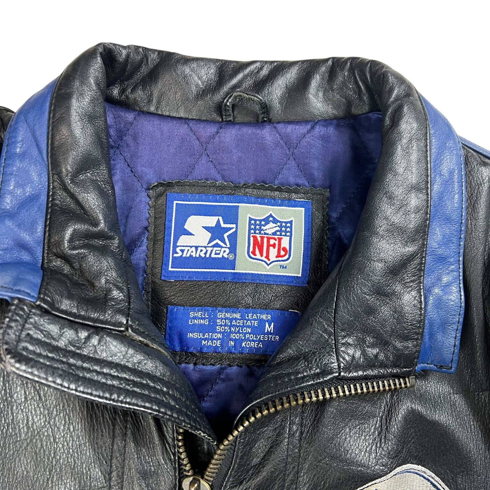 NFL × Starter × Vintage Vintage 90s Starter Dallas Cowboys leather jacket (M/L) Size US L / EU 52-54 / 3 - 5 Thumbnail