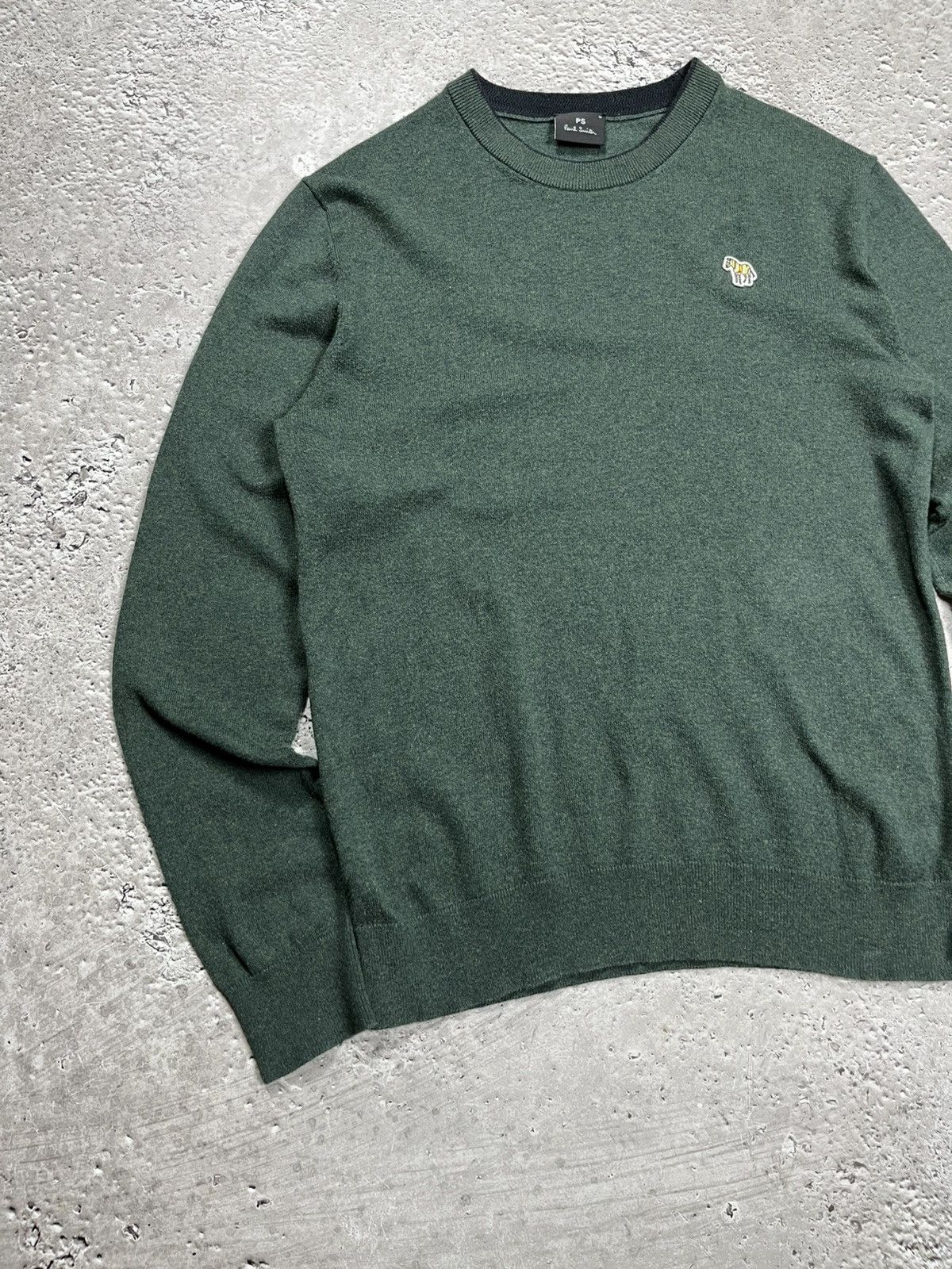 Paul Smith PS Paul Smith green crewneck cotton sweater with zebra patch Size US M / EU 48-50 / 2 - 3 Thumbnail