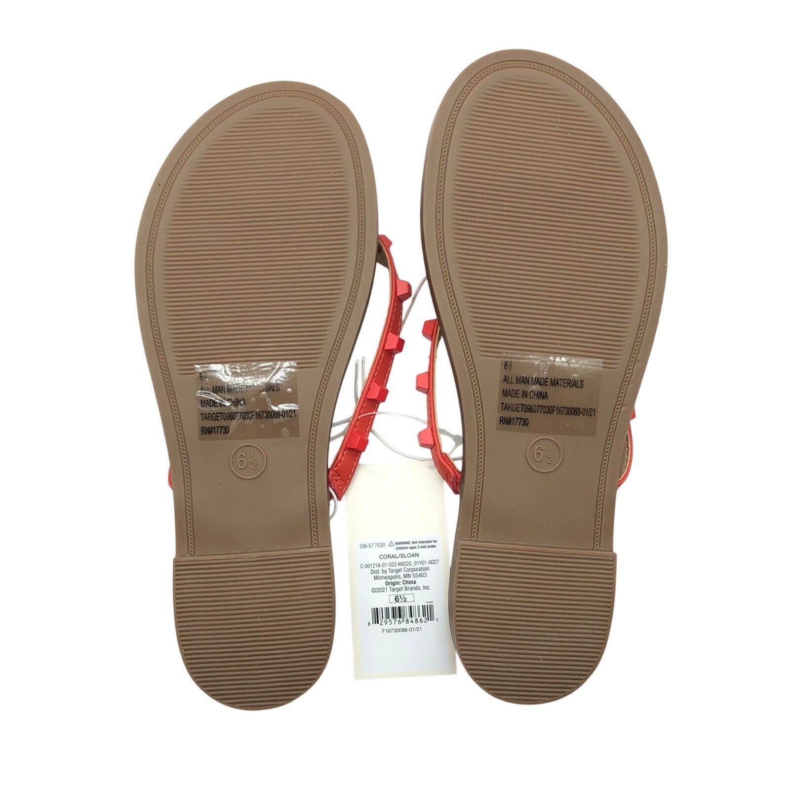 Other A New Day Womens Sloan Sandals Flip Flops Faux Leather Studd Size US 6.5 / IT 36.5 - 4 Thumbnail