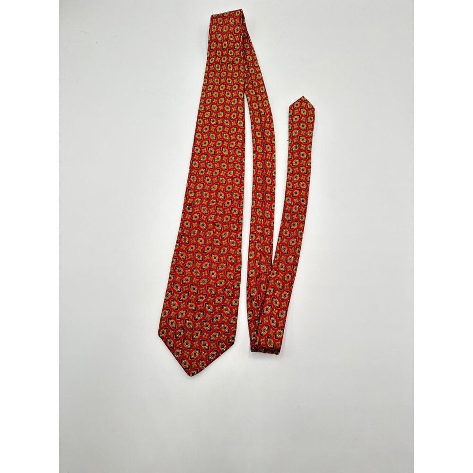 Bert Pulitzer Bert Pulitzer Signature Collection Mens Silk Tie Red & Gold Size ONE SIZE - 2 Thumbnail