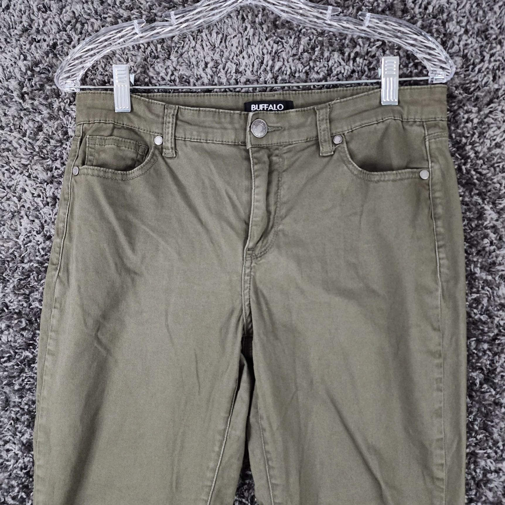 Buffalo David Bitton BUFFALO DAVID BITTON Womens Green Mid Rise Stretch Skinny Pants Size 30 Regular Waist 30in Inseam 26in Ankle Womens Size 30" / US 8 / IT 44 - 2 Thumbnail