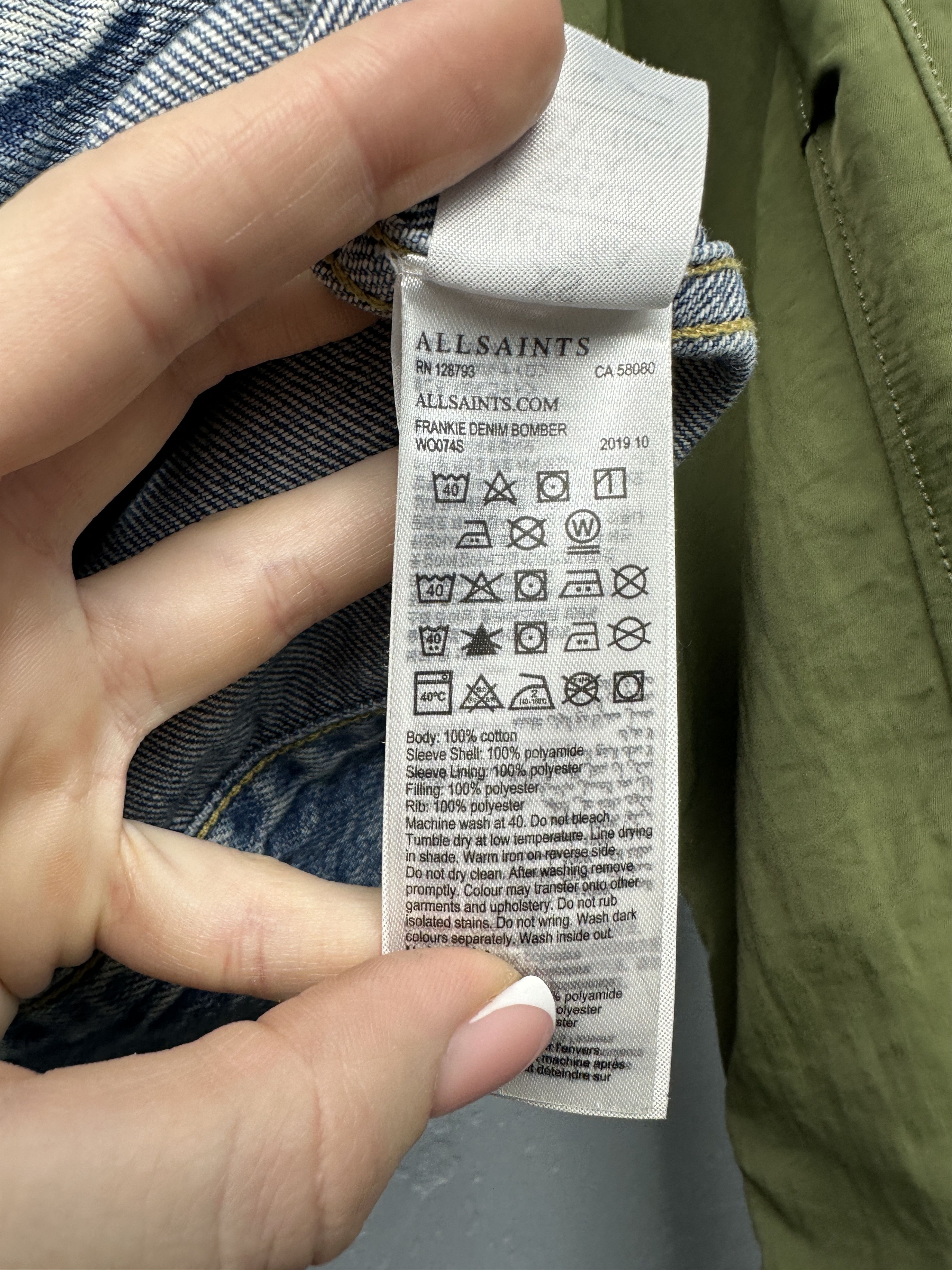 Allsaints Allsaints Womens Frankie Denim-Nylon Bomber Jacket Size XS / US 0-2 / IT 36-38 - 5 Thumbnail