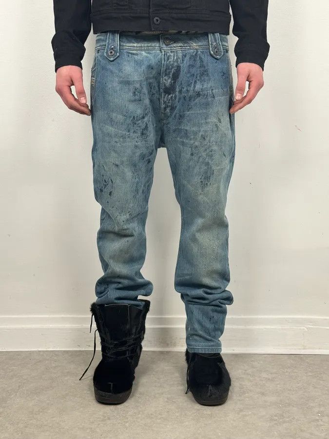 Diesel Diesel Abstract Painted Denim Blue Jeans Size US 32 / EU 48 - 1 Thumbnail