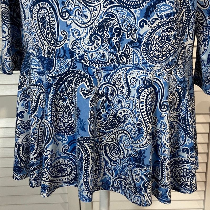 Other Slinky Brand Vintage Blue Paisley ¾ Sleeve Drape Cardigan M Size M / US 6-8 / IT 42-44 - 7 Thumbnail