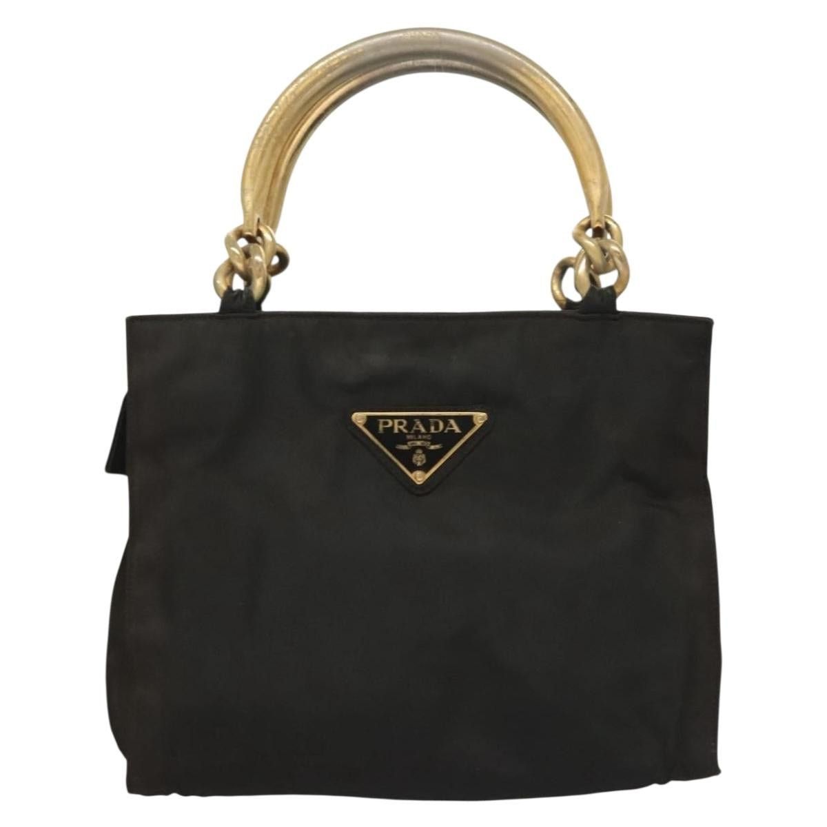 Prada PRADA Hand Bag Nylon Black Gold Size ONE SIZE - 2 Thumbnail