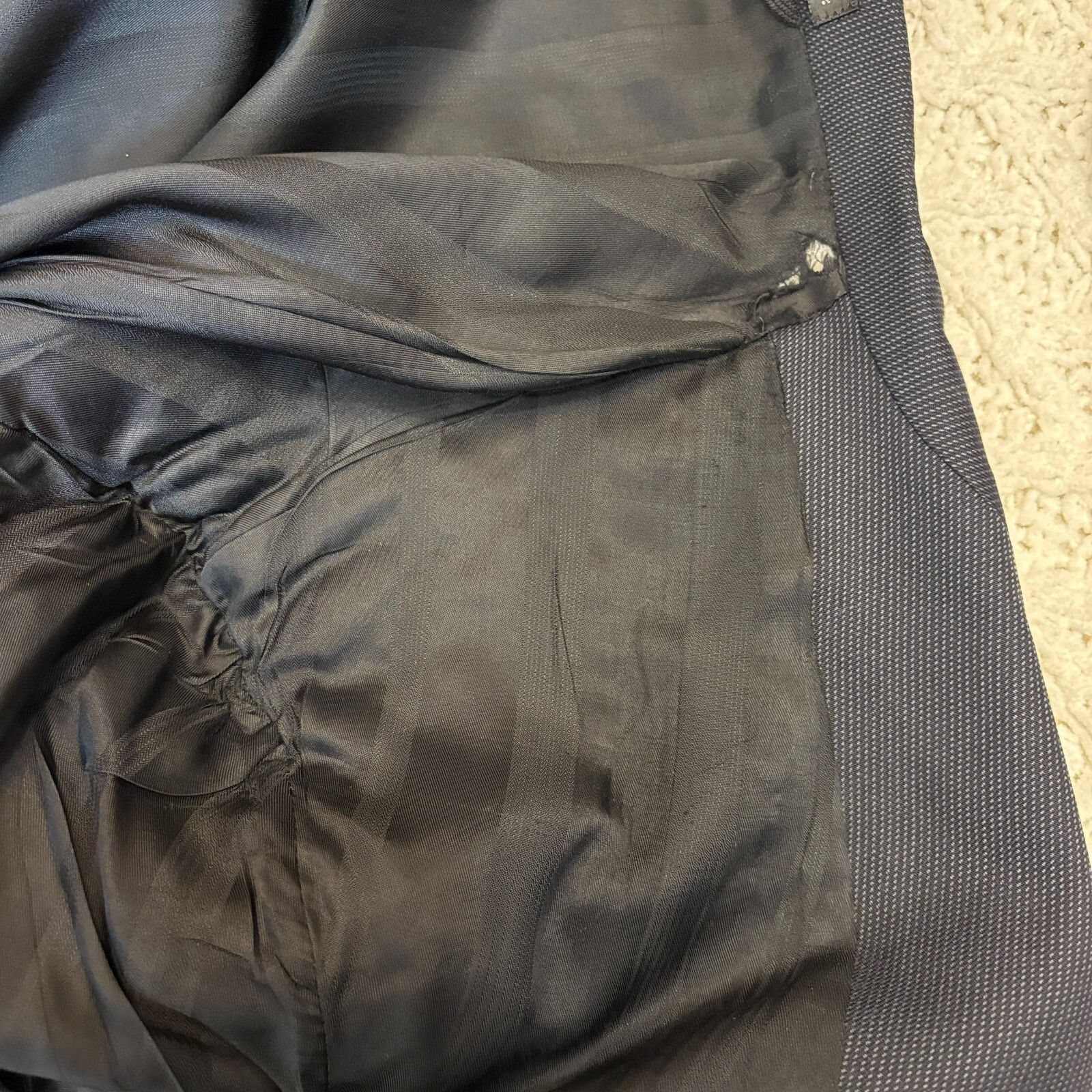 Pierre Cardin Pierre Cardin Suit Mens 46L Navy Wool Miltons Blazer & 36x32 Size 46L - 9 Thumbnail
