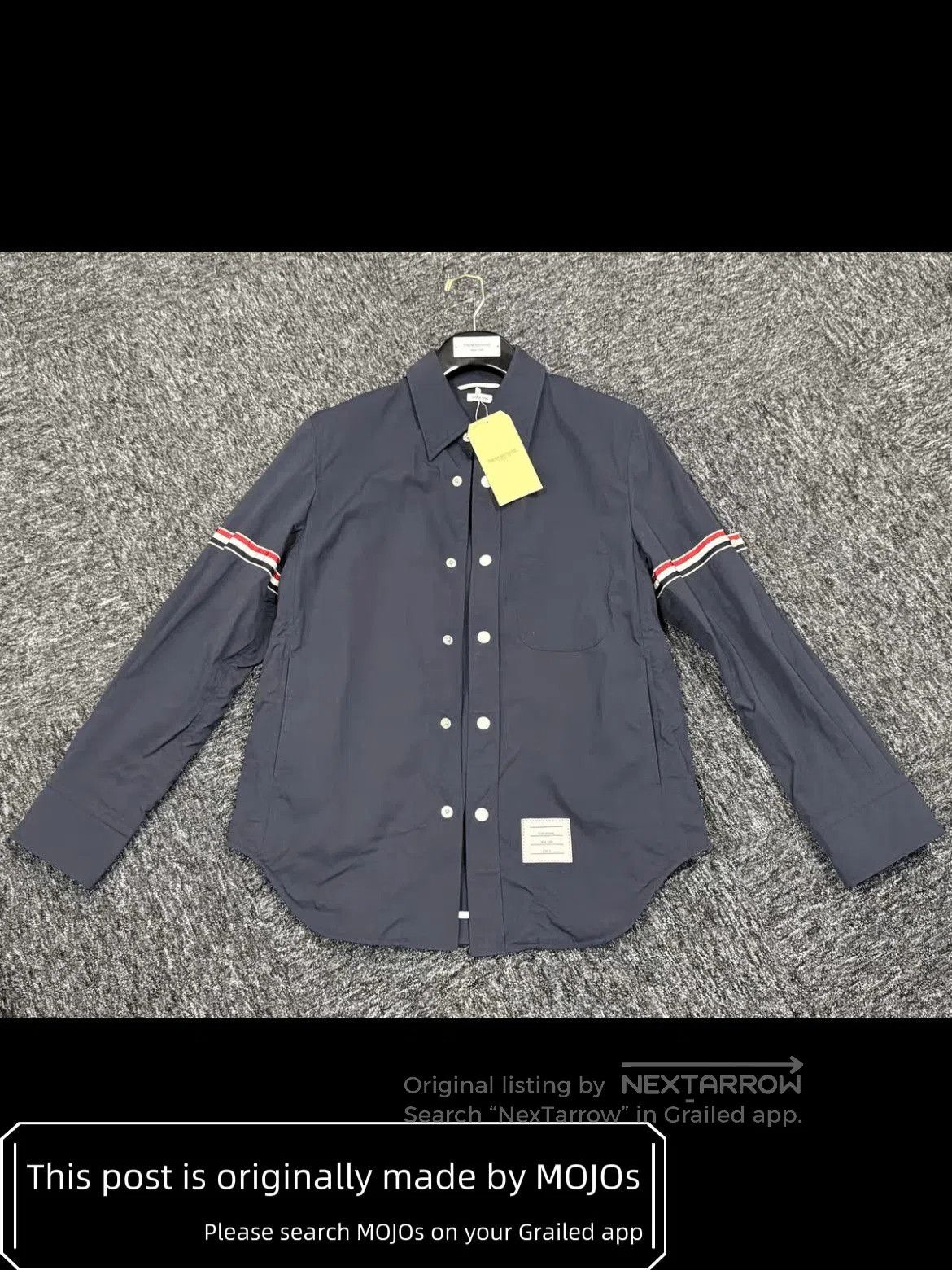 Thom Browne Sz 0 Thom Browne Double Sleeves Navy Stripe Shirt. Size US XS / EU 42 / 0 - 3 Thumbnail