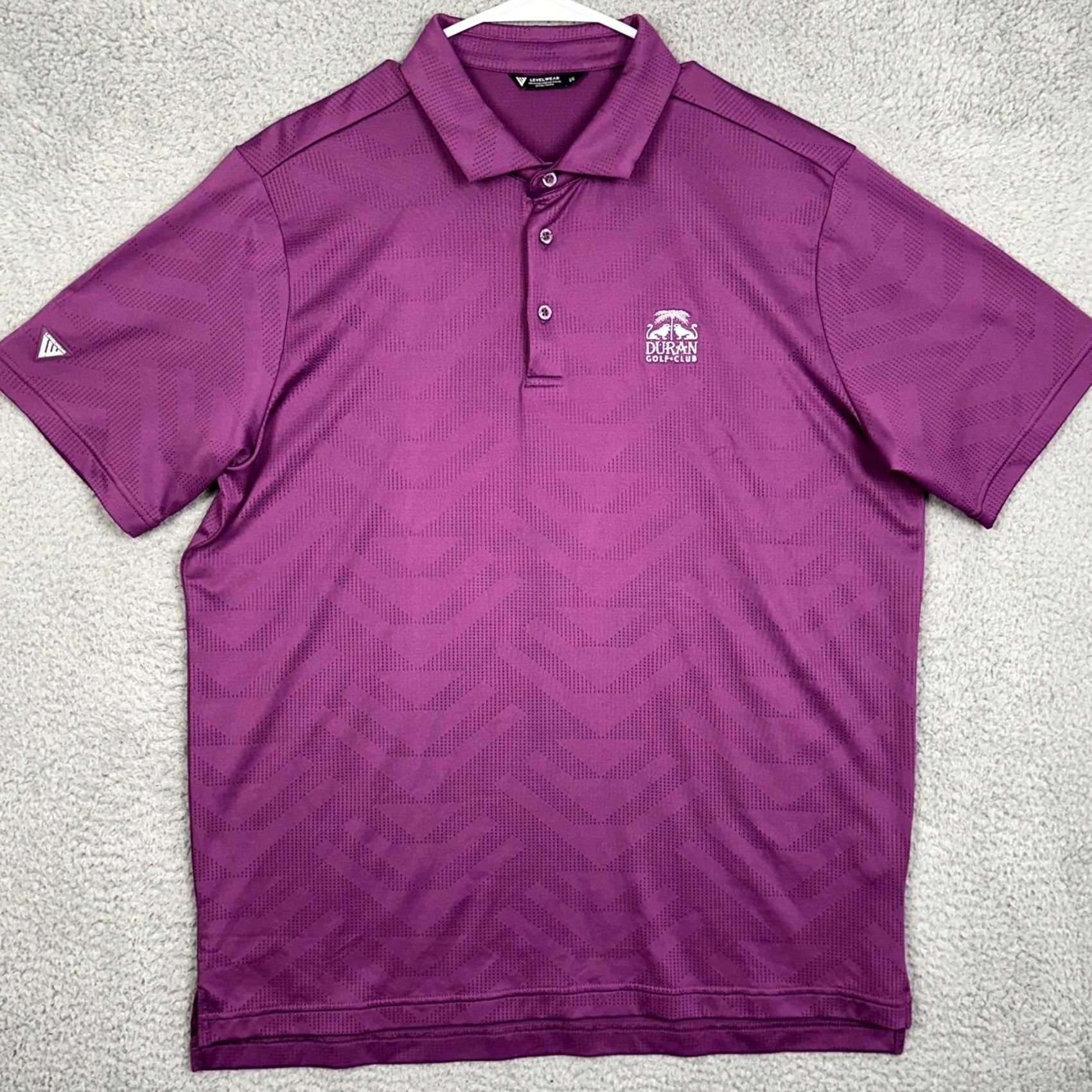 Vintage VINTAGE: No — Levelwear Golf Polo Shirt Geometric Purple Mens L Short Sleeve Collared Breathable Stretch Logo Rugby EUC Size US L / EU 52-54 / 3 - 3 Thumbnail