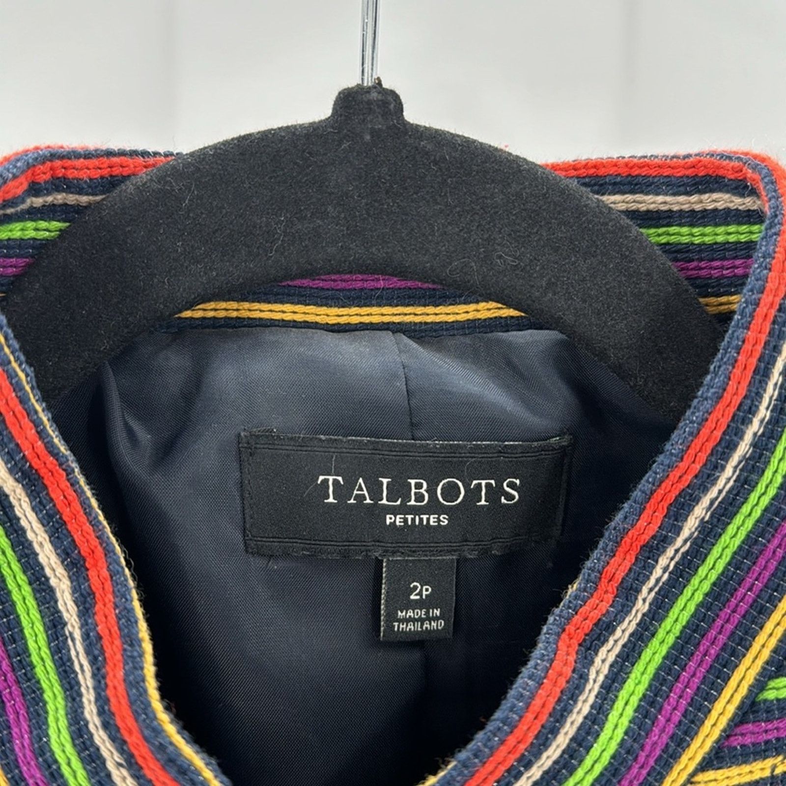 Other Talbots Cotton Blend Striped Blazer Multicolor Lined sz 4P Size S / US 4 / IT 40 - 2 Thumbnail