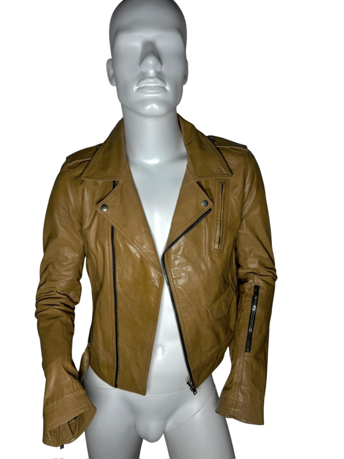 Rick Owens Rick Owens Honey High-Neck Leather Jacket – FW21 Size US M / EU 48-50 / 2 - 1 Thumbnail