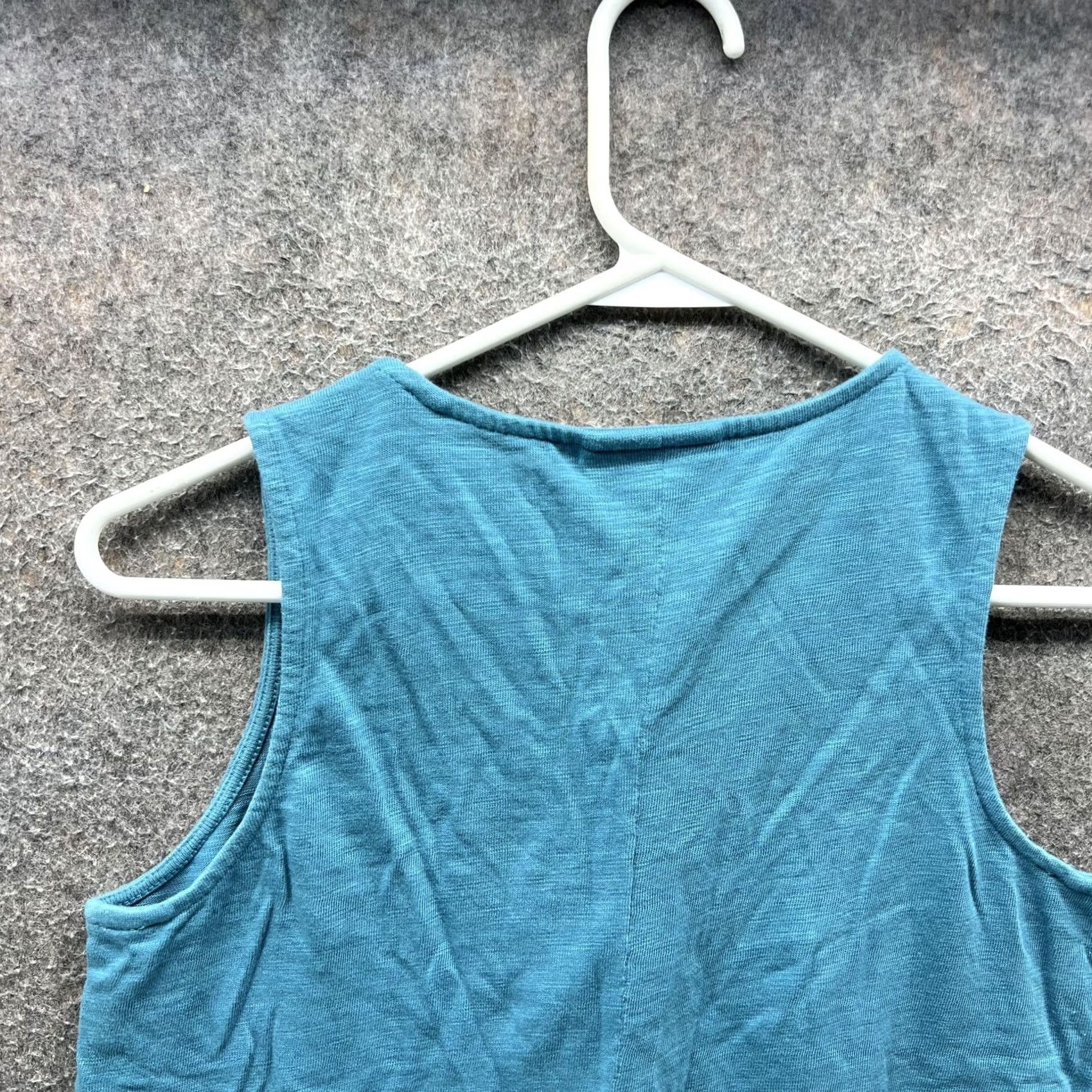 J. Jill J. Jill Dress Womens Petite Small Sleeveless Jersey Swing Trapeze Pockets Blue Crew Neck Knee Length Casual Dress PS Womens Size S / US 4 / IT 40 - 3 Thumbnail