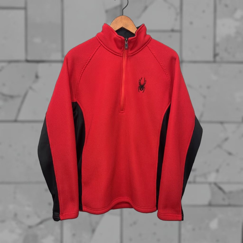 Spyder Spyder Sweater Mens L Red Fleece Lined Half Zip Pullover Knitted Thick Size US L / EU 52-54 / 3 - 1 Thumbnail
